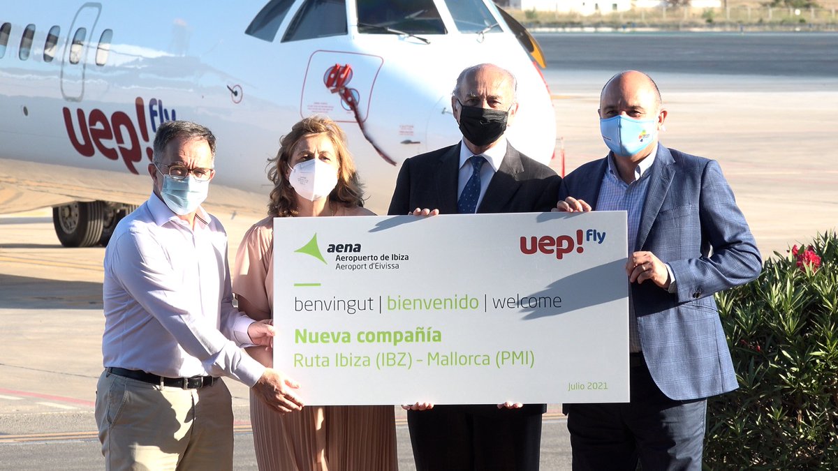 aena's tweet image. 🛫 Los aeropuertos de #Ibiza, #PalmadeMallorca y #Menorca acogen el comienzo de las operaciones de la nueva aerolínea UEP!Fly.

¡Bienvenidos! 👏👏👏