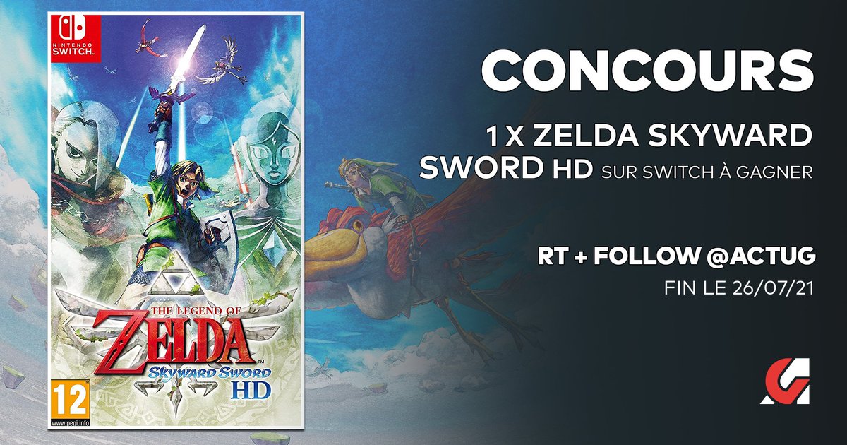 ActuG's tweet photo. #CONCOURS 🎁 : 1 x Zelda Skyward Sword HD à gagner sur Switch ! 😄

Pour jouer :
💥 #RT ce tweet
💥 Follow @ActuG
💥 Dis-nous ton jeu Zelda préféré ⤵️

Fin 26/07 ✨ #SkywardSwordHD

💥 Tu peux aussi nous soutenir en t'abonnant (voici le TEST) 👉 https://t.co/Y46laN2HC3 https://t.co/jltYPvKkCP
