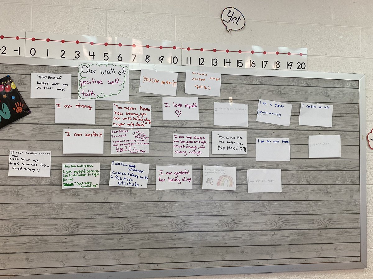Our wall of positive self-talk! <a href="/TwainMS/">Twain Middle School</a> #affirmation #imaginefcps