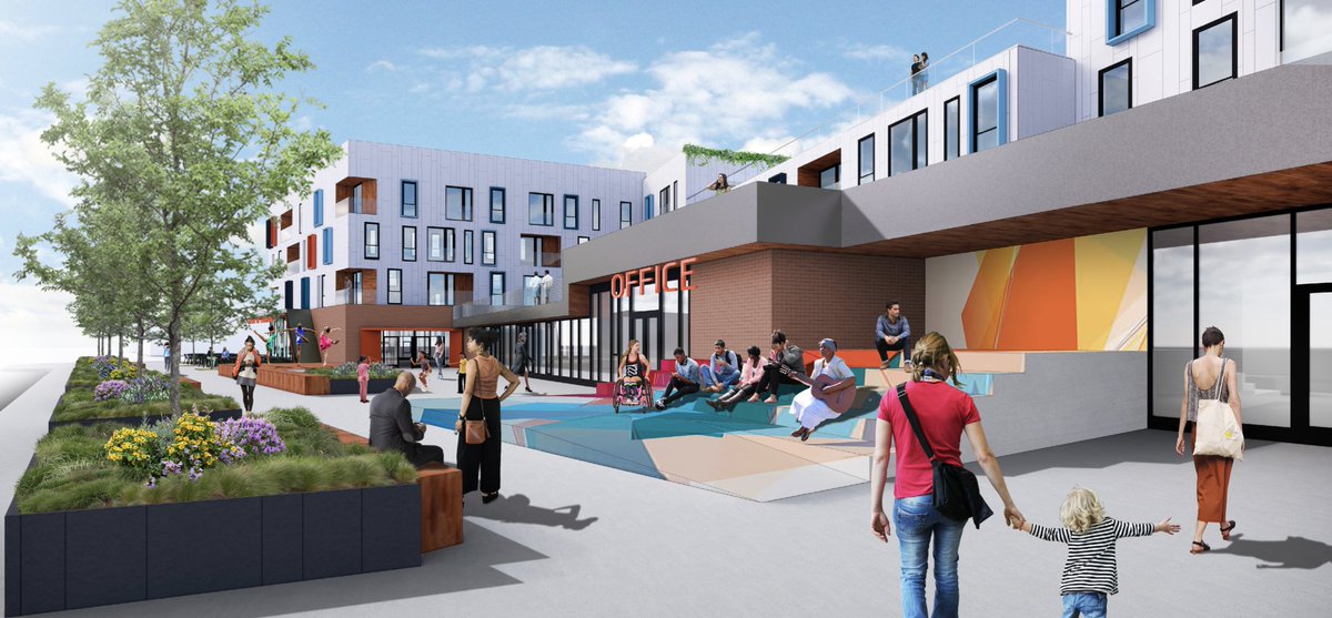 UrbanWorksLtd's tweet photo. UrbanWorks is the proud designer of The Tapestry/El Tapiz, an INVEST South/West submission for the City of Chicago. The project celebrates Ogden Ave’s connection between African-American &amp; Latinx communities. Includes 67 affordable housing units, a rooftop, food hall, &amp; offices. https://t.co/HAcfmWNjIs
