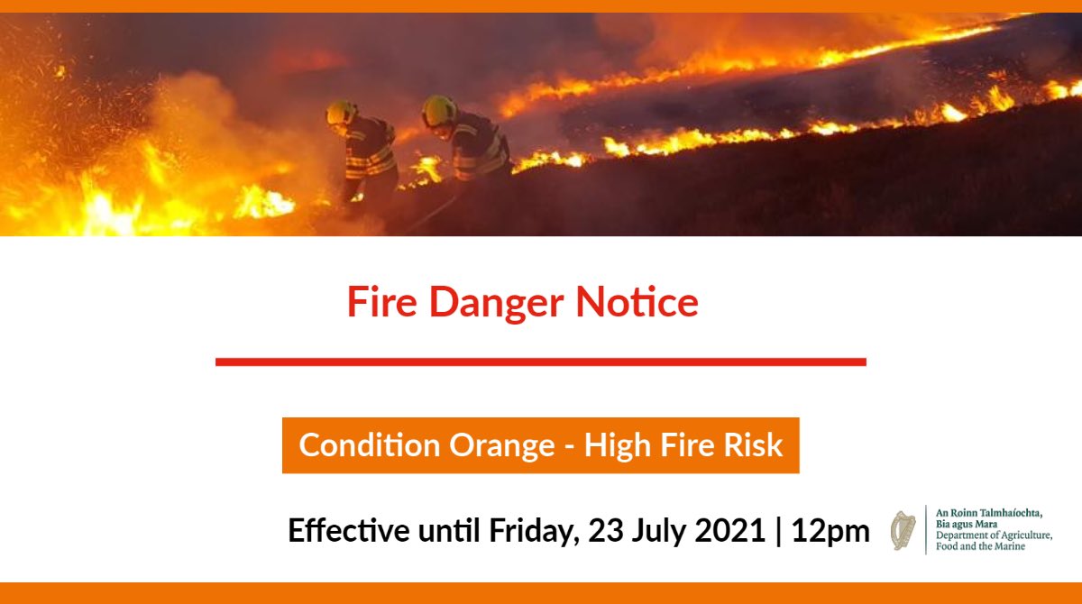 agriculture_ie's tweet image. 🚨🔥 #FireWarning 

🟧 Condition Orange 

🔥We have issued an Orange Forest Fire Warning arising from weather patterns and expected level of risk, and forest visitors should not to use 
barbecued or light fires.

🕛Warning until 12pm on Friday, July 23

➡️ gov.ie/en/publication…
