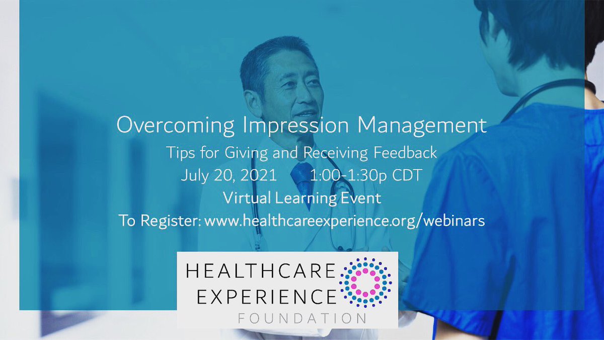 As leaders one of our most sacred responsibilities is to help others grow. Join <a href="/katieowens2/">Katie Owens</a> for this fast paced learning event July 20 @ 1p CDT reviewing our <a href="/HXFoundation/">HealthcareExperience</a> top 5 to elevate a learning &amp; improvement environment w/ feedback. To Register: lnkd.in/eWachzw