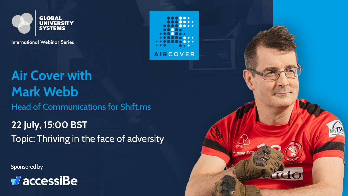 #GUSAirCover returns! On 22 July at 15:00 BST, we’ll welcome Mark Webb (Head of Communications for Shift.ms). Join us for an inspirational chat with Mark, a disability advocate & nominee for ‘Positive Role Model of the Year (Disability)’: bit.ly/3koGi1R