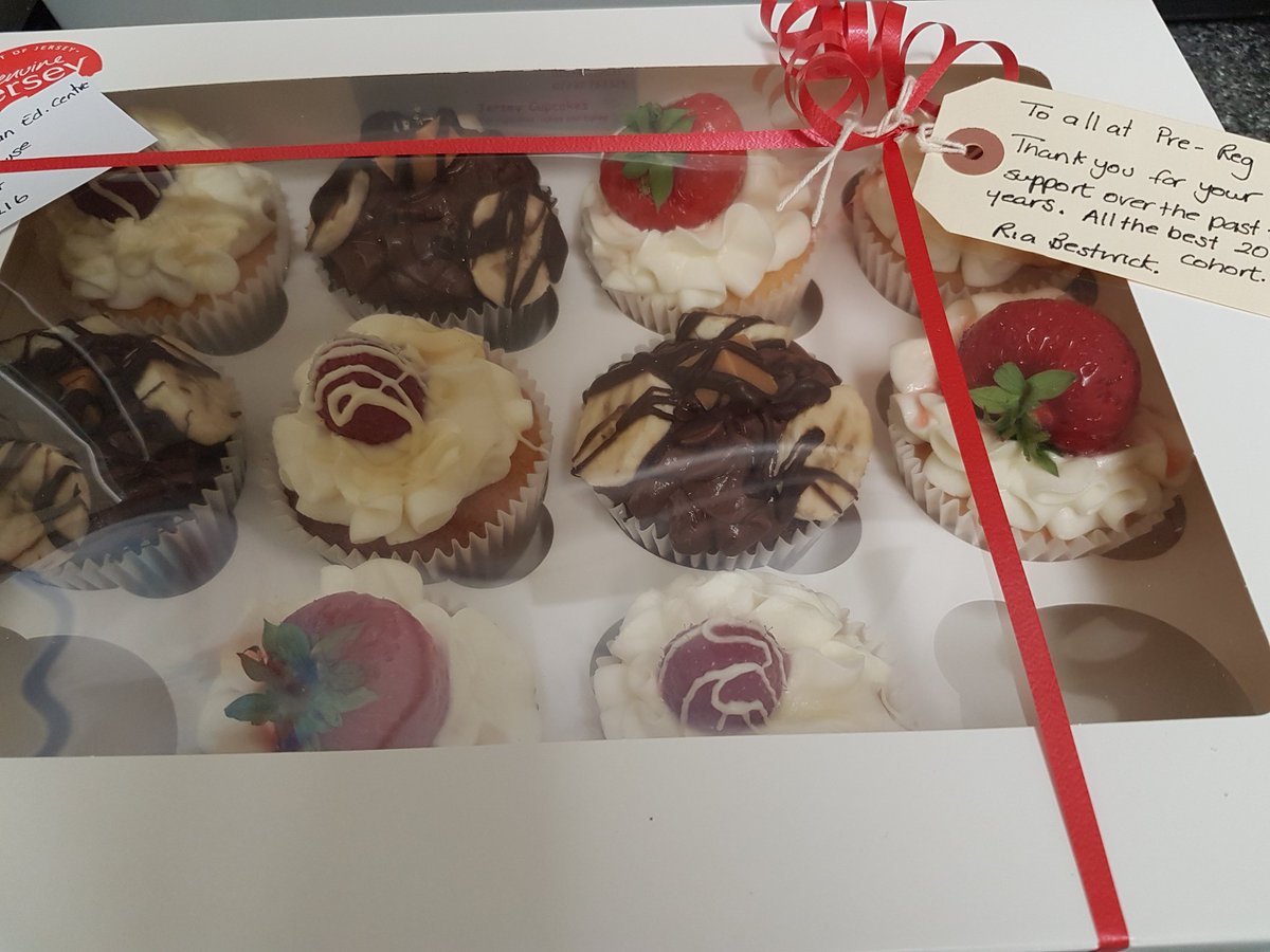 JulieMesny's tweet photo. Thanks to our lovely students ... September 2018 cohort 😊 what a delicious treat 👍 @ChiefNurseJsy @martynwhitejsy @PreRegJersey #degreeprogramme 👩🎓👨🎓 #CareinJersey ❤ @uochester @DegreeHCSJersey @VTCJsy @practice007 @GillMartin_PEF @skills_jersey @le_heuze @Popash1985 https://t.co/PieVbYX9Pq