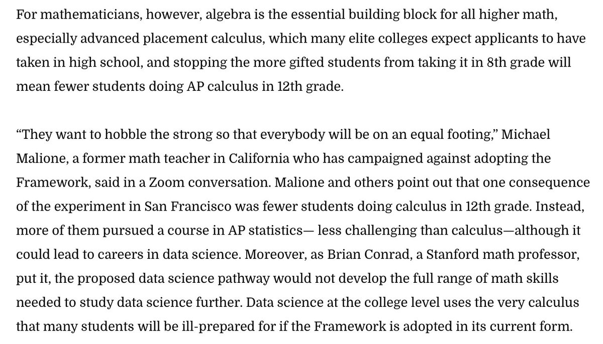 backyardconserv's tweet image. Algebra is the essential building block for all higher math.

By depriving kids of the opportunity to take #AcceleratedMath early on, the #CriticalRaceTheory dictates of the Northam McAuliffe Dem VA Board of Ed hobble the strong without lifting up other children. #valeg #VAGov