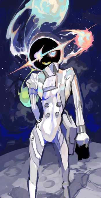 #人外版深夜の真剣お絵描き60分一本勝負
「アナタが考える天体や惑星をモチーフにした人外」 