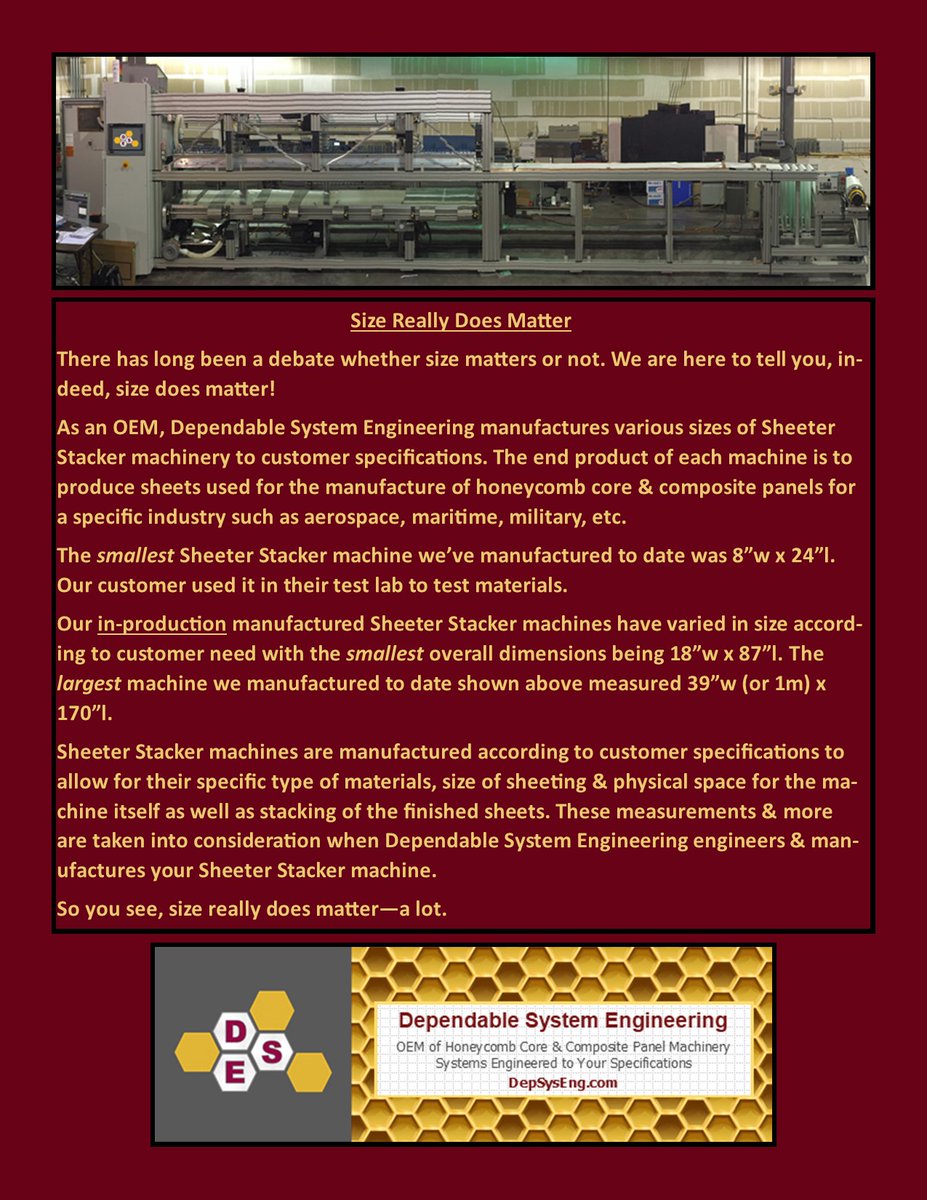 DepSysEng's tweet image. Does size matter?
#HoneycombCore, #LightweightStructuralPanels, #MachineDesign, #IndustrialMachinery, #SheeterStacker, #Aerospace, #Aviation, #Maritime, #Military, #DependableSystemEngineering, #SizeMatters
…endablesystemengineering.blogspot.com/2021/07/size-r…
