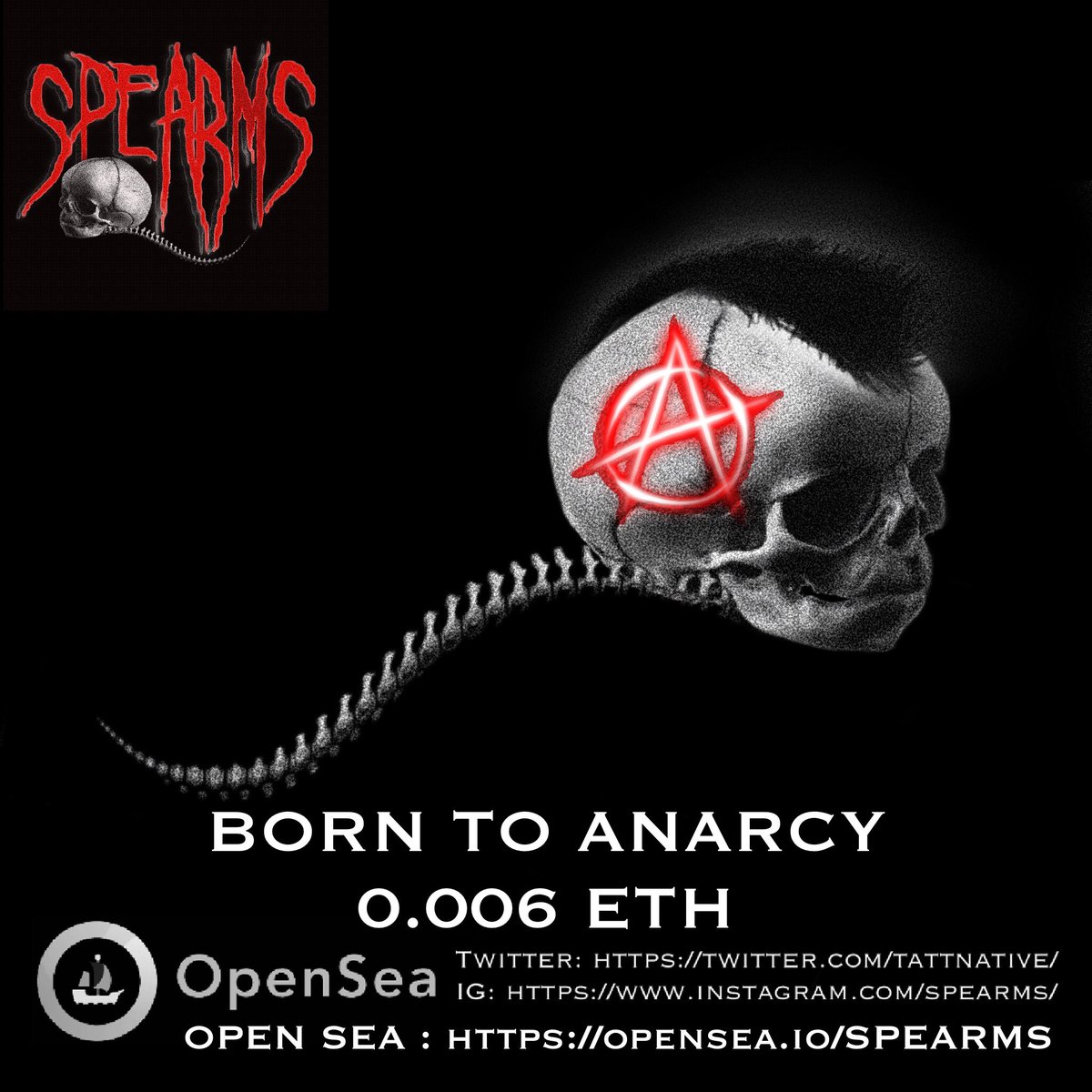 tattnative's tweet photo. NOW available BORN TO ANARCY.

IG: https://t.co/CYeauS4LxS
OPEN SEA : https://t.co/mAx9IHifSE

#NFTs #NFT #NFTart #nftartis #NFTartist #NFTcollection #nftcollector #nftcollectors #NFTCommunity #NFTTHAILAND #nftart #NFTThaicommunity #nft #spearm https://t.co/mCgrAeKZ4x