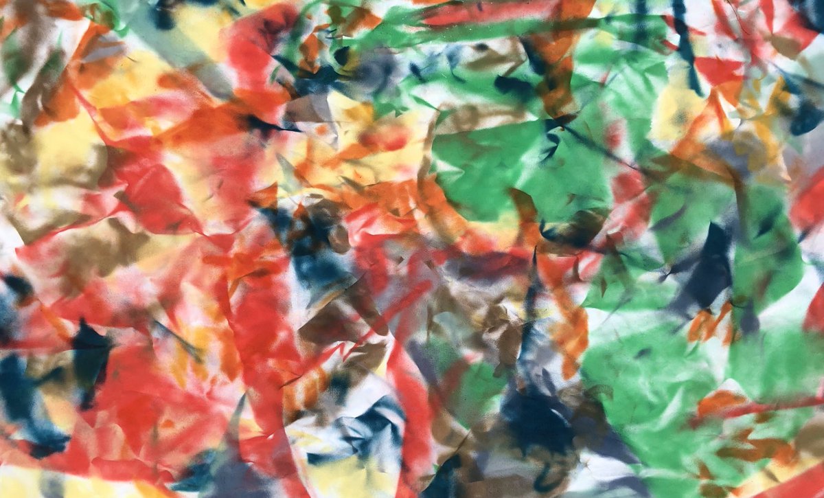 R_J_Miskines's tweet photo. N146, aerosol on canvas, 40x63 inches. Looking at Matisse painting from the early 1900's and his innovative use of color. #art #painting #arte #abstract #crinklepainting #matisse #buffalony #abstractexpressionism #miskines #n146 https://t.co/Gg8AU1CsqN