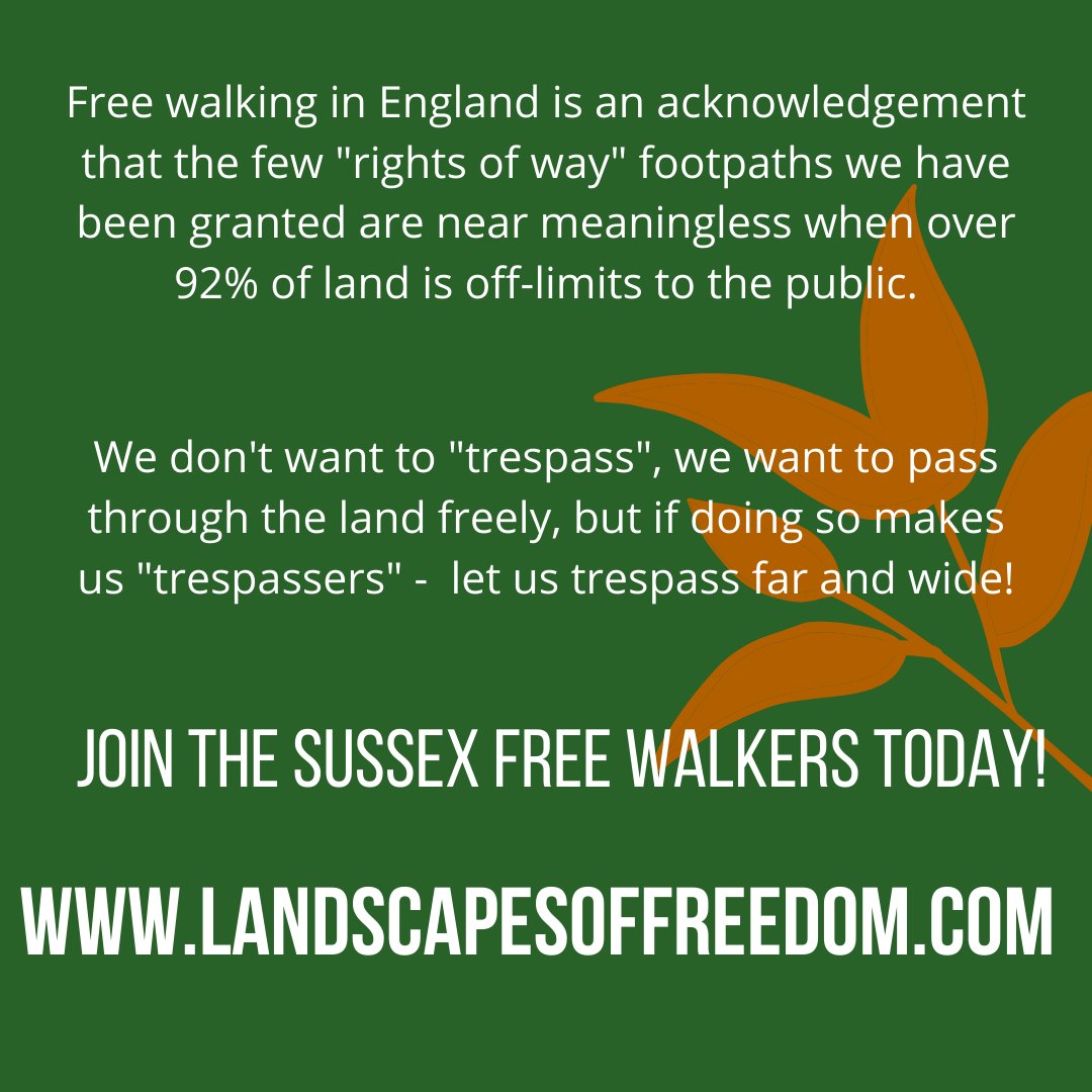 We don't want to "trespass".

We want to pass through the land freely, but if doing so makes us "trespassers" - let us #trespass far and wide!

Find out more about free walking through our website here: landscapesoffreedom.com/about-freeroam…