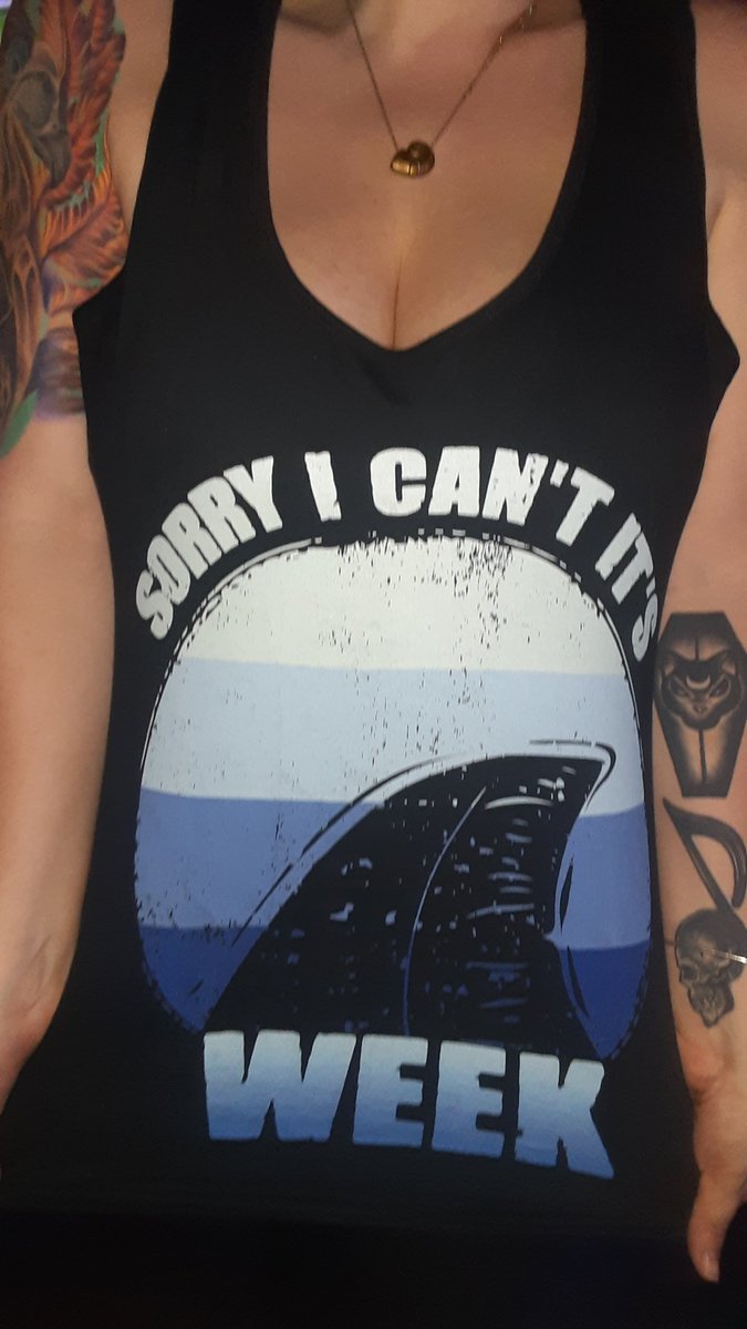 ashleynvierra's tweet photo. Bartending tonight in my new shirt!!! #SharkWeek https://t.co/TCywQemvL2
