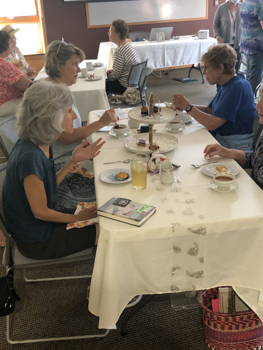 rodgersml's tweet photo. Photos from the Austen Book Club & British Tea Event. Thank you to Festivas Elegant Tea Party Catering. The book group meets the second Wed. of the month. #janeausten #tea #bookclub #bookclubofinstagram #bookclubs #britishtea #britishliterature #britishlit https://t.co/dtyK6KbA3u
