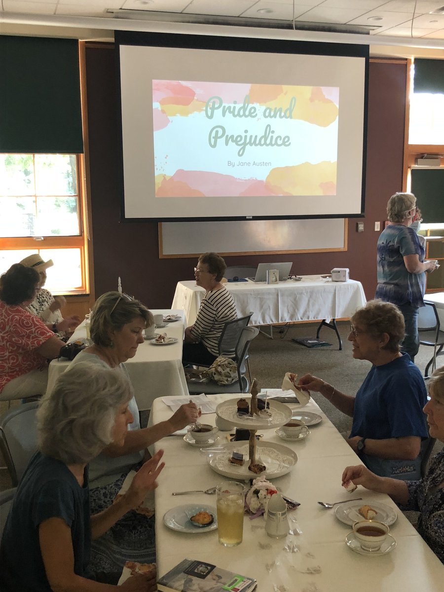 rodgersml's tweet photo. Photos from the Austen Book Club & British Tea Event. Thank you to Festivas Elegant Tea Party Catering. The book group meets the second Wed. of the month. #janeausten #tea #bookclub #bookclubofinstagram #bookclubs #britishtea #britishliterature #britishlit https://t.co/dtyK6KbA3u