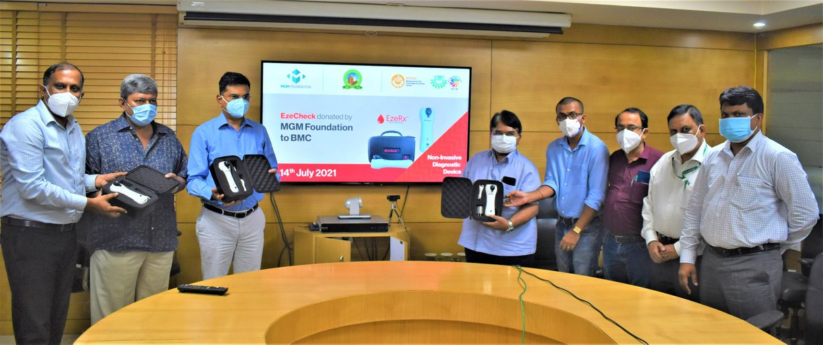 KIIT_TBI's tweet photo. #KIITTBI is committed to working with its market ready startups for deployment. Thanks to #MGMFoundation CSR wing of MGM Minerals for deploying the #EzeCheck health screening device of @EzerxL in the hospitals and healthcare centres of #BMC https://t.co/1lMVYVXVYI