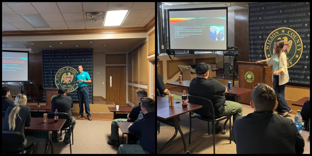 CaptScottMoore's tweet photo. @ashlynvarvel and I had a great opportunity today to speak with a new group of deputies about Public Information. Gonna be a great group! https://t.co/B2WzsNTzfM