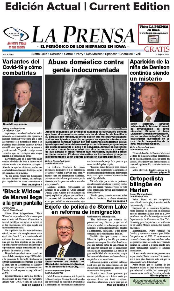 Hi friends! La Prensa is already out everywhere. Get informed. If you're looking for work in this edition you'll find it. 

¡Hola amigos! La Prensa ya está en todos los puestos. Infórmese. Si está buscando trabajo en esta edición lo encontrará.