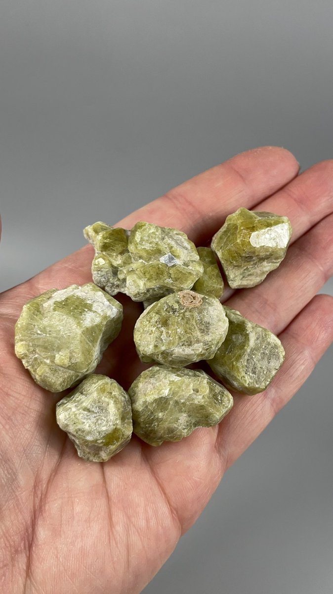 OldEarthMineral's tweet photo. Green Vesuvianite - Lot of 9 Pieces. $35 plus shipping. 88 grams total. From Badakhshan, Afghanistan 
https://t.co/H9Myo0Rxsn

#specimen #minerals #crystals #mineral #specimens #gemstones #rockhound #gemology #gemsandminerals #vesuvianite #idocrase https://t.co/KaqQoKLhoA