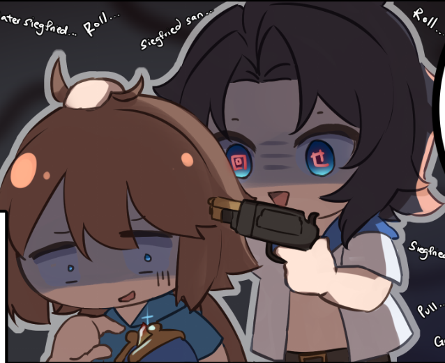 Lancelot really wanted to be teamed with Siegfried in all his elements
*tw: gun