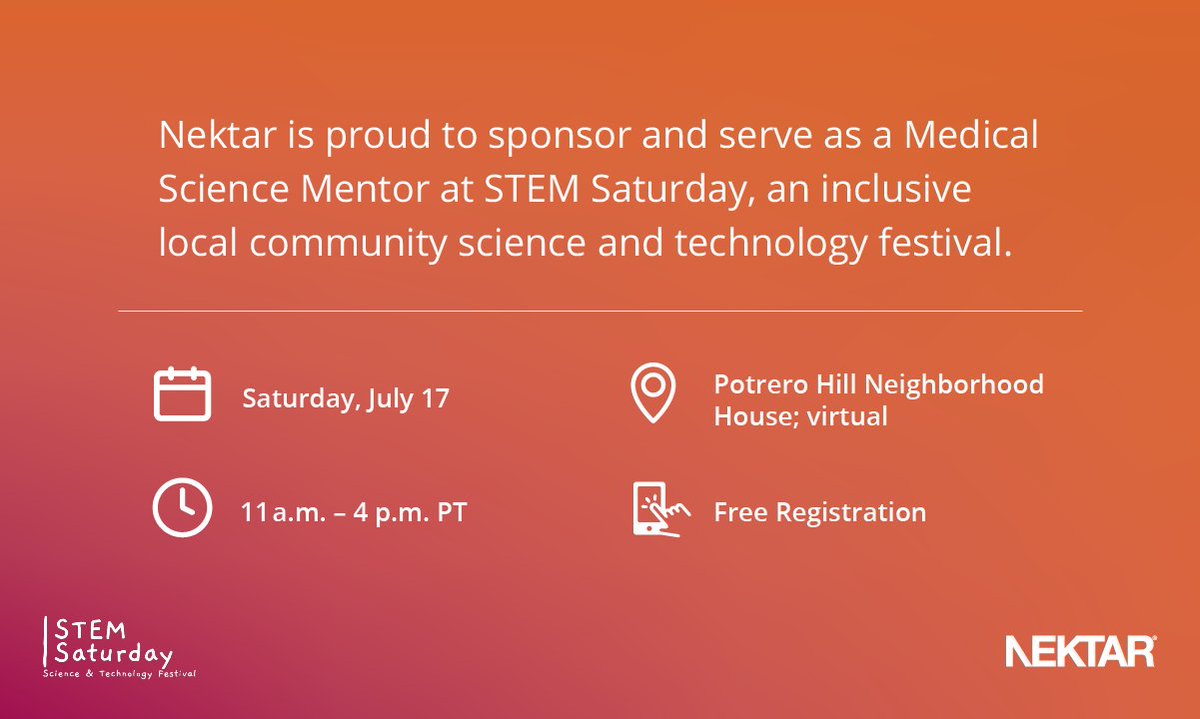 NektarNews's tweet image. We are excited to be part of the first @STEMSaturdaysf festival to inspire the next generation of #STEM leaders. Join us tomorrow in exploring polymer science via balloon skewer experiments and slime making. bit.ly/3waXIRV 
#stemsaturdaysf