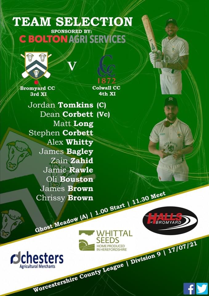 BromyardCC's tweet photo. Finally the 3rds travel to @CricketColwall 4ths needing 1 more win to wrap up the @Worc_cl Division 9 South title.
#breatheonem
#chasingsilverware
#promotionparty https://t.co/rlxBUGwDEi