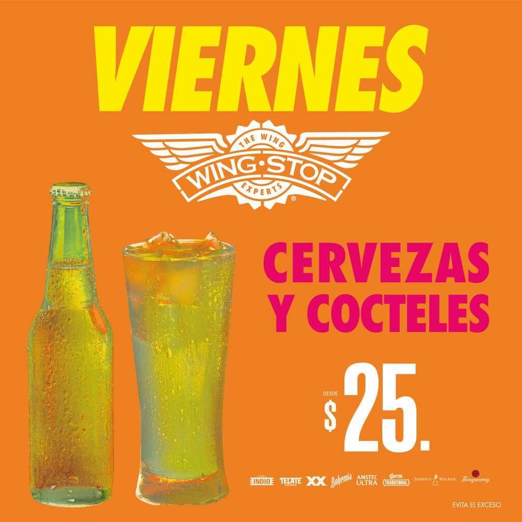 WingstopMexico's tweet photo. 🙏 *Vida dame una señal* 🌥️
La señal: 🍻 #ViernesDeWingstop 🍾
Cocteles, cerveza y tragos desde $25.00 🔥
Detalles y promociones en https://t.co/Va5LOqeZX5 https://t.co/lwZHpz9NLm