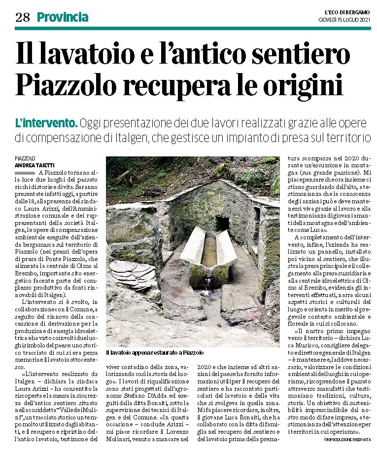 ItalgenEnergy's tweet photo. Italgen a supporto delle piccole Comunità.
Il Comune di Piazzolo, in Alta Valle Brembana (BG) riscopre le proprie origini grazie alla riqualificazione dei luoghi simbolo della zona.
@E_Futura @ConfindustriaBG https://t.co/NT1f0OYbJb
