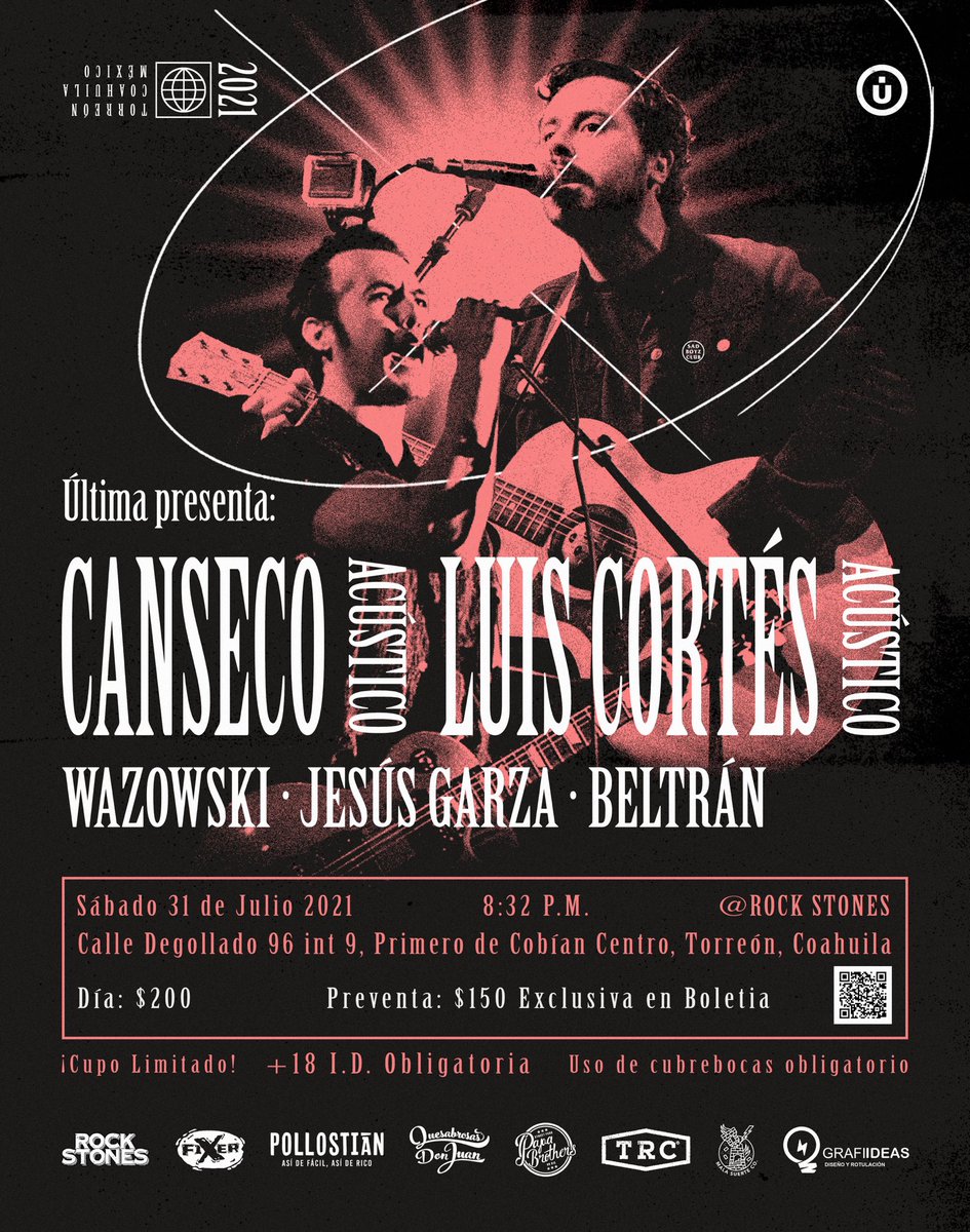 Eui de <a href="/cansecotj/">Canseco</a> y <a href="/vrnsmx/">Luis Cortes</a> de <a href="/tolidos_MX/">Tolidos</a> en #Torreón

Sábado 31 de Julio 2021 
¡Cupo limitado!
+18
Preventa exclusiva por <a href="/boletia/">Boletia</a>
