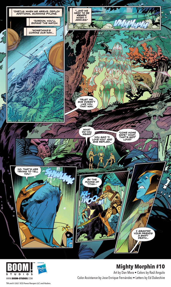 Mighty morphin #10 preview, out August 11, colors by Raúl Angulo 