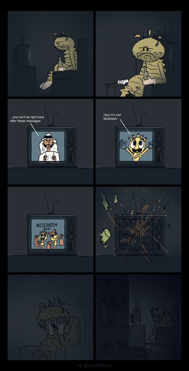 MohdFikree's tweet photo. Made a comic about #Modhesh because I’m bored. https://t.co/A67ZeX4ayr