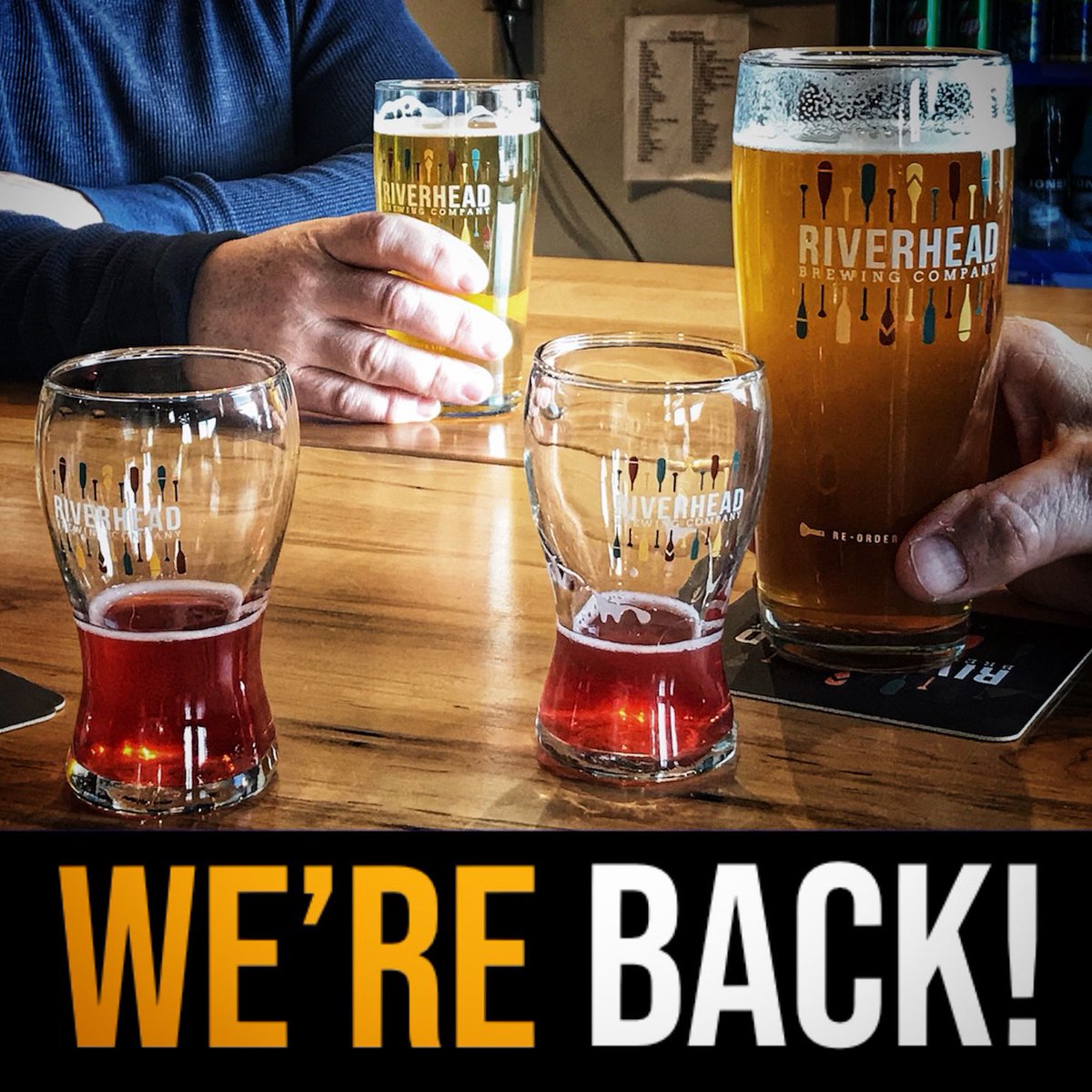 RiverheadBrew's tweet photo. Happy stage 3! We are excited to be fully reopened! 
Come by and stay for a drink. We have also expanded our menu!
Now open until 11:00 Friday and Saturday’s!

#craftbeer #ygk #kingstonontario #stage3reopening #riverheadbrewing #dinein #stayforadrink #ontariocraftbrewers https://t.co/jXAM4ymWQ6