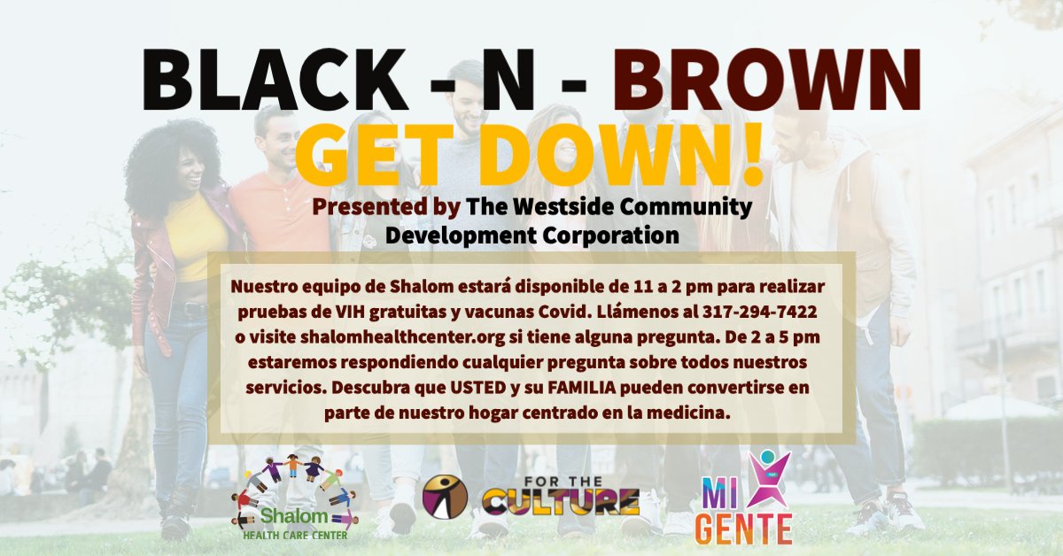 Nos vemos manana a las 11pm en 1163 N Belmont Ave Indianapolis, IN 46222 #atulado #eventodecomunidad #blackandbrowngetdown #vacunate #examdevih