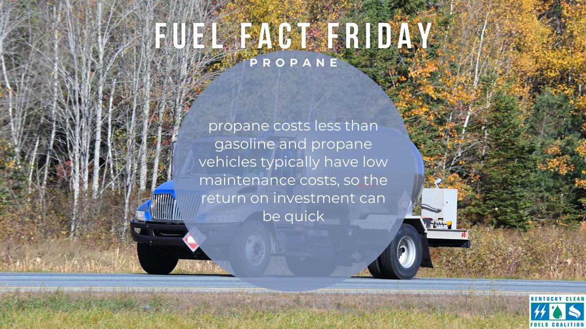 kycleanfuels's tweet photo. Get ready for some #FuelFactFriday fun!
Did you know that #propane costs less than gasoline, and that propane vehicles typically have low maintenance costs, so the return on investment can be pretty quick?
Learn more about propane fuel by visiting us at https://t.co/6rd7OBFpjn https://t.co/plLswlUZPG