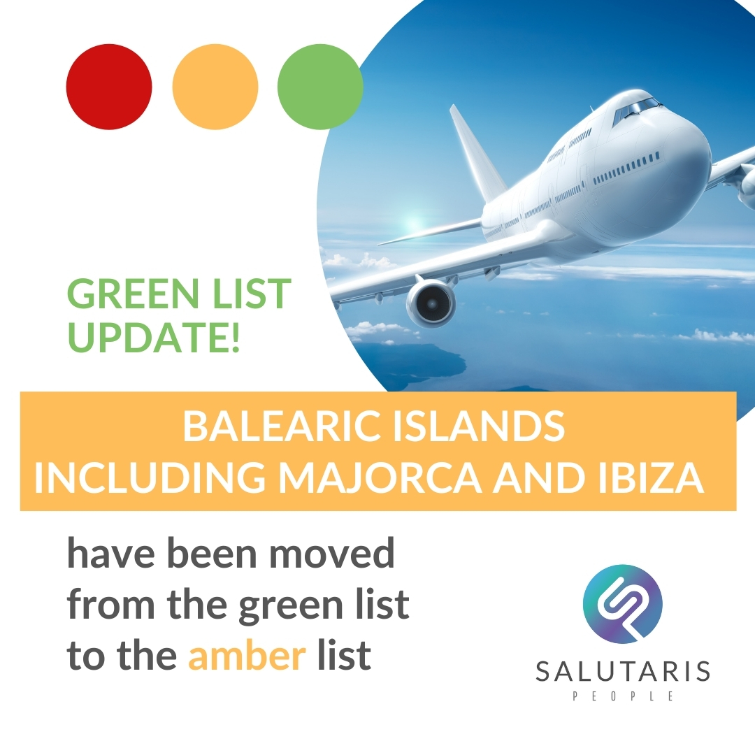 The Balearic Islands are back on the amber list.🇪🇸🟠
🩹✅If you have been double vaccinated or are under 18, you need a Day 2 PCR test.
Otherwise standard Amber List regulations apply.
See our #TestToRelease options here🌐
salutarispeople.com