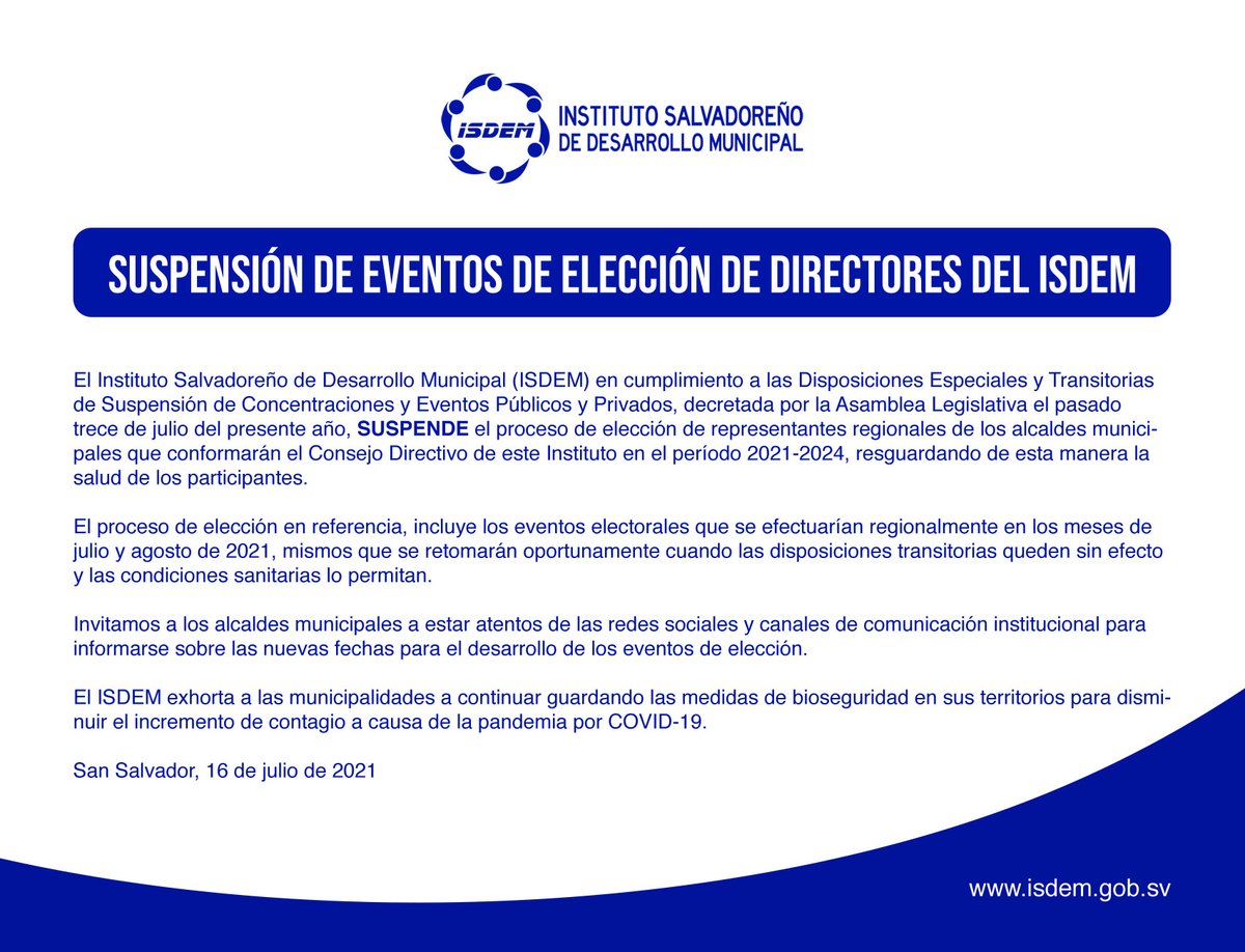 Importante información a considerar por las alcaldesas y alcaldes.
#isdematuservicio