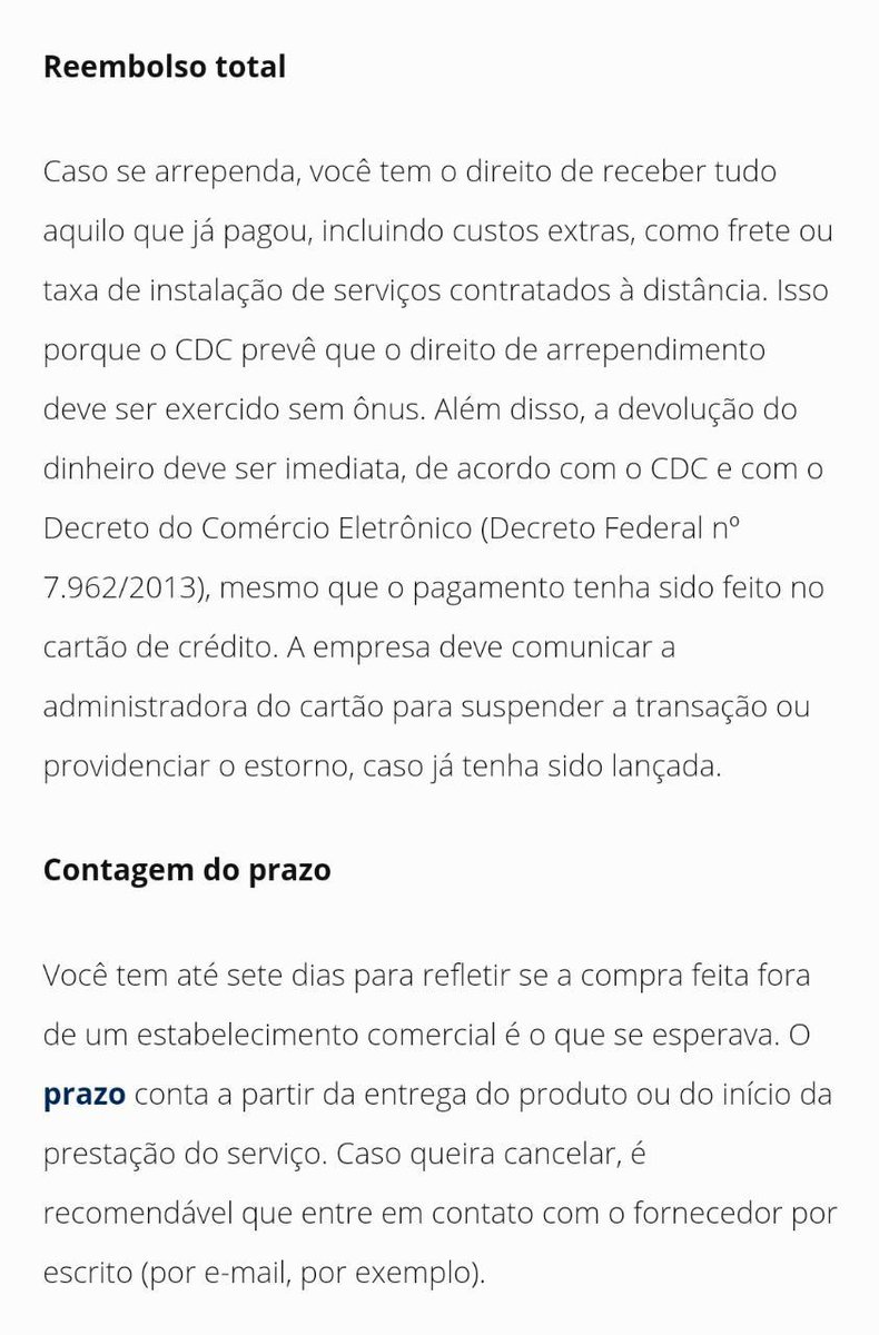 ExxxposedHome's tweet photo. @ineedushop Por lei é completamente possível SIM.
Só pra ficar claro, caso alguém desconheça a lei, e nenhuma política de loja ou regrinha de formulário está acima disso. O prazo para reembolso é desde o dia do pagamento termina 7 dias APÓS o recebimento do produto. https://t.co/1ztZk82AdE