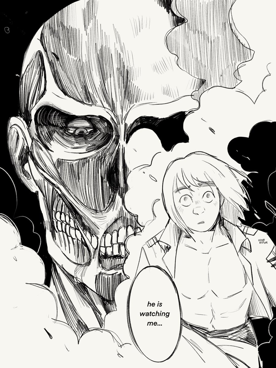 part one - nightmares (1/2)
comic set during timeskip about the colossal titans
#arminarlert #bertholdthoover 