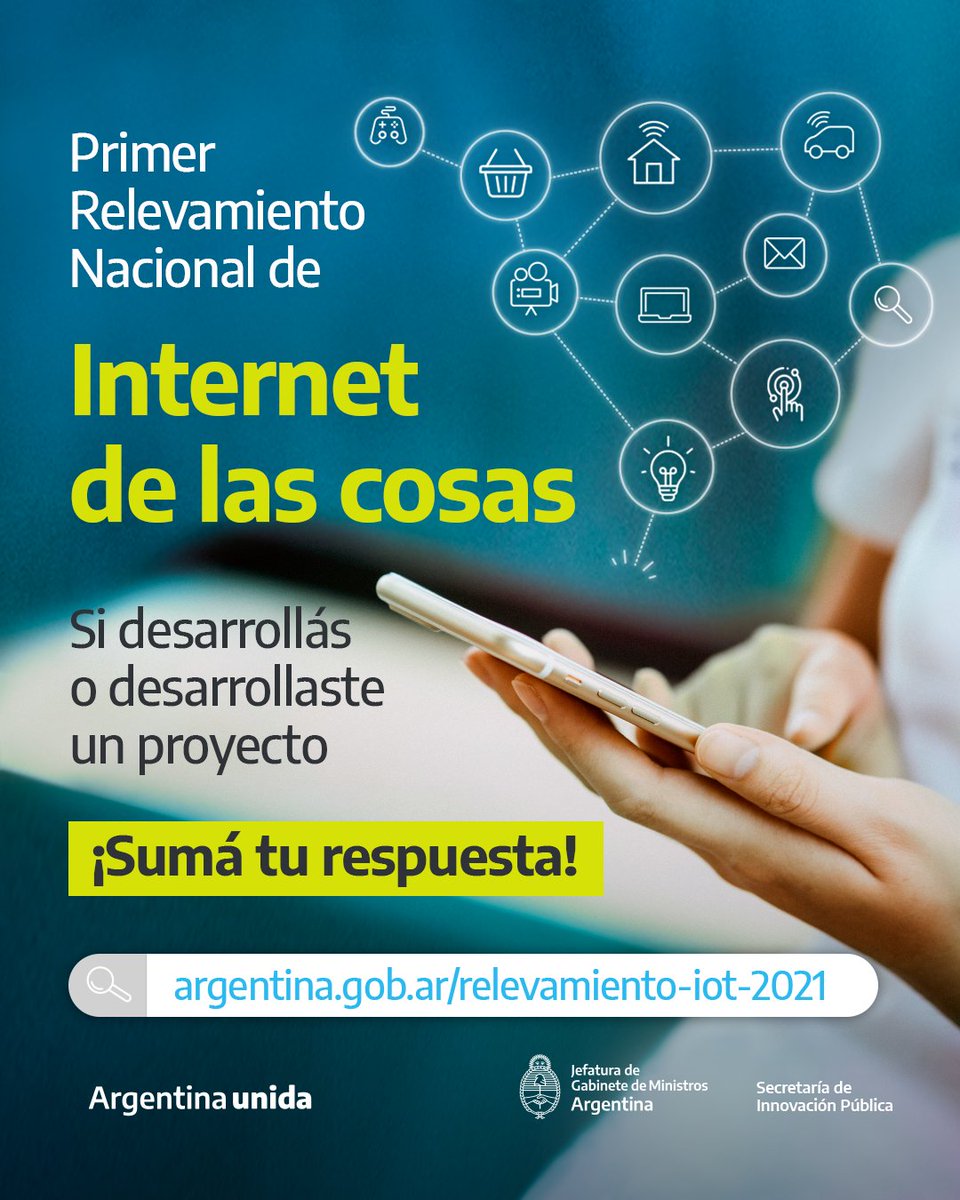 micasmalcolm's tweet photo. ✅La información será analizada por la Mesa Nacional de IoT conformada por universidades, empresas y organismos públicos para impulsar el sector.
 
Si estás desarrollando o desarrollaste un proyecto ¡Esperamos tus aportes!
 
🗓️ Hay tiempo hasta el 31/07
👉 https://t.co/P19Gs1q6w1 https://t.co/I6kdZfKn1e