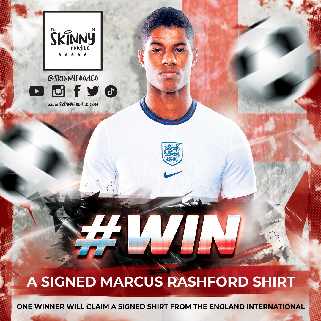 skinnyfoodco's tweet photo. COMPETITION TIME!! ⁠

WIN a signed Marcus Rashford Shirt!⚽⁠
⁠
To enter👇⁠
Like &amp; retweet⁠
Follow @skinnyfoodco &amp; @fakeawayfoodco ⁠
Tag a friend with ⚽⁠ 

Winner announced Fri 23rd July⁠
⁠🤩 #SkinnyFoodCo #NotGuilty⁠
⁠
*In no way affiliated with UEFA https://t.co/9xhwQTiWXT