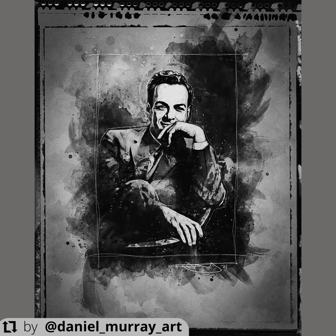 Striking portrait of physics pioneer Richard Feynman by @daniel_murray_art
Pencil work done with GrutBrushes 
Watercolour done with Rebelle4 

#Grutbrushes