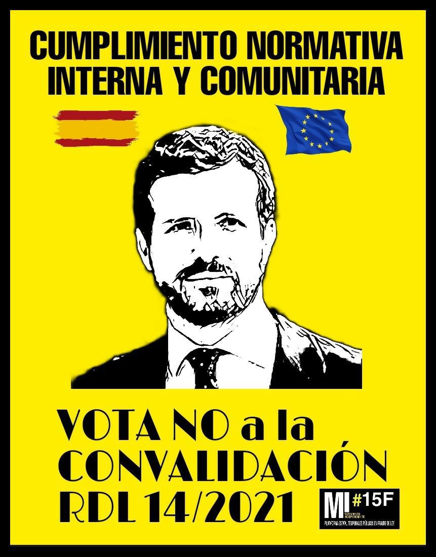 📩El 21 VOTA #NoIcetazo
✴️POR JUSTICIA 
✴️POR ÉTICA 
✴️PORQUE LO MERECEMOS 
✴️PORQUE NO CUMPLE CON NORMATIVA EUROPEA 
⛔OPES NO son sanción 
⛔20 días NO es disuasoria 
#FijezaYaEsConstitucional 
<a href="/GPPopular/">Grupo Popular Congreso</a> <a href="/pablocasado_/">Pablo Casado Blanco</a>
