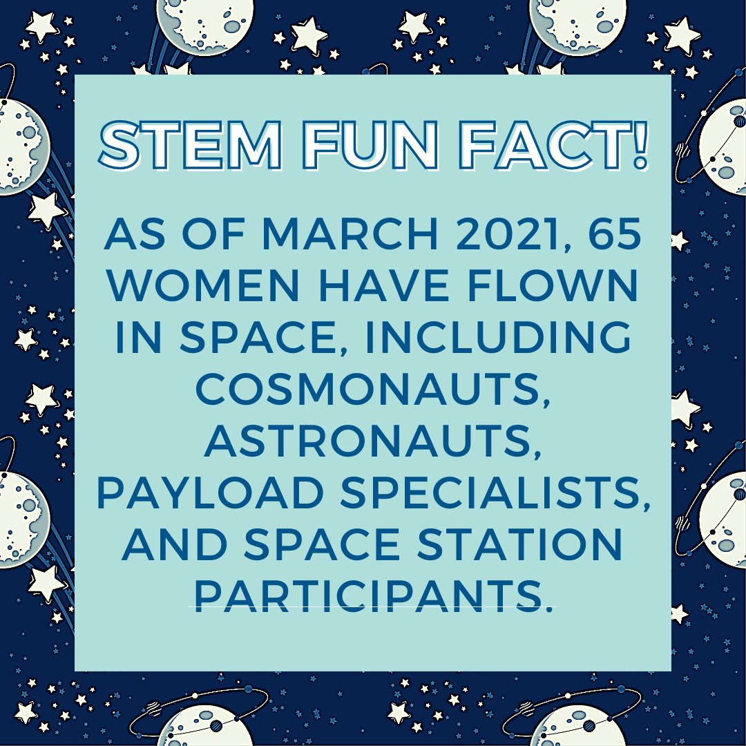 reinventedmag's tweet image. Happy Friday Reinventors! We've got another STEM Fun Fact for you! 🥳

By March 2021, 65 women have flown in space, including cosmonauts, astronauts, payload specialists, and space station participants. That’s so awesome! 👩‍🚀

#Steminists #STEMFunFactOfTheDay #FactTime #Reinvent