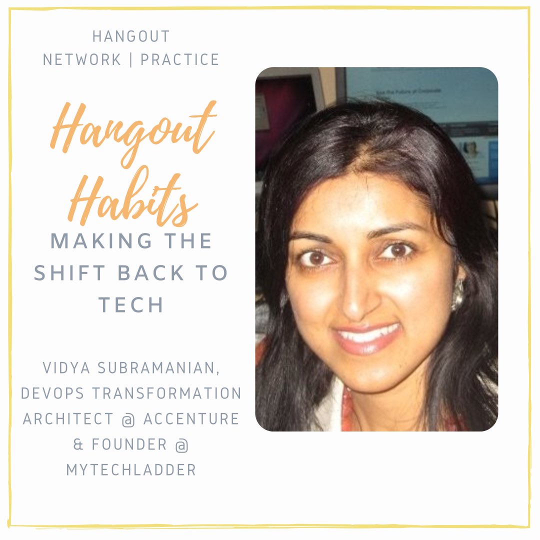 New #HangoutHanbits episode with the amazing Vidya Subramanian founder of <a href="/MyTechLadder/">MyTechLadder</a>!