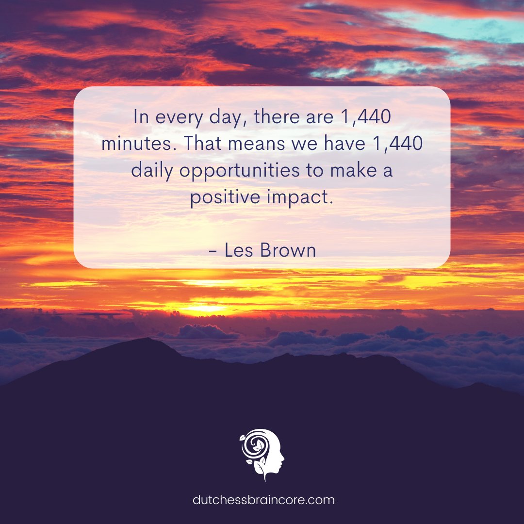 DrWillBraincore's tweet image. “In every day, there are 1,440 minutes. That means we have 1,440 daily opportunities to make a positive impact.” - Les Brown

#braincore #healing #holistic #chiro #chiropractor #health #wellness   #naturalhealth #alternativemedicine #eastfishkill #hopewelljunction #dutchesscounty