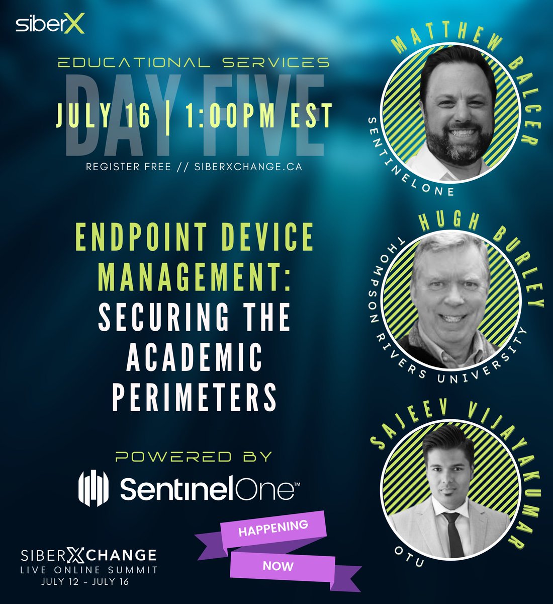 siberxorg's tweet image. #HAPPENINGNOW! Powered by @SentinelOne, join panelists as they discuss the following topic: Endpoint Device Management: Securing the Academic Perimeters.

Join the conversation at siberxchange.ca!

#WeAreCyber #siberxchange #cybersecurity  #conference #executive #csuite