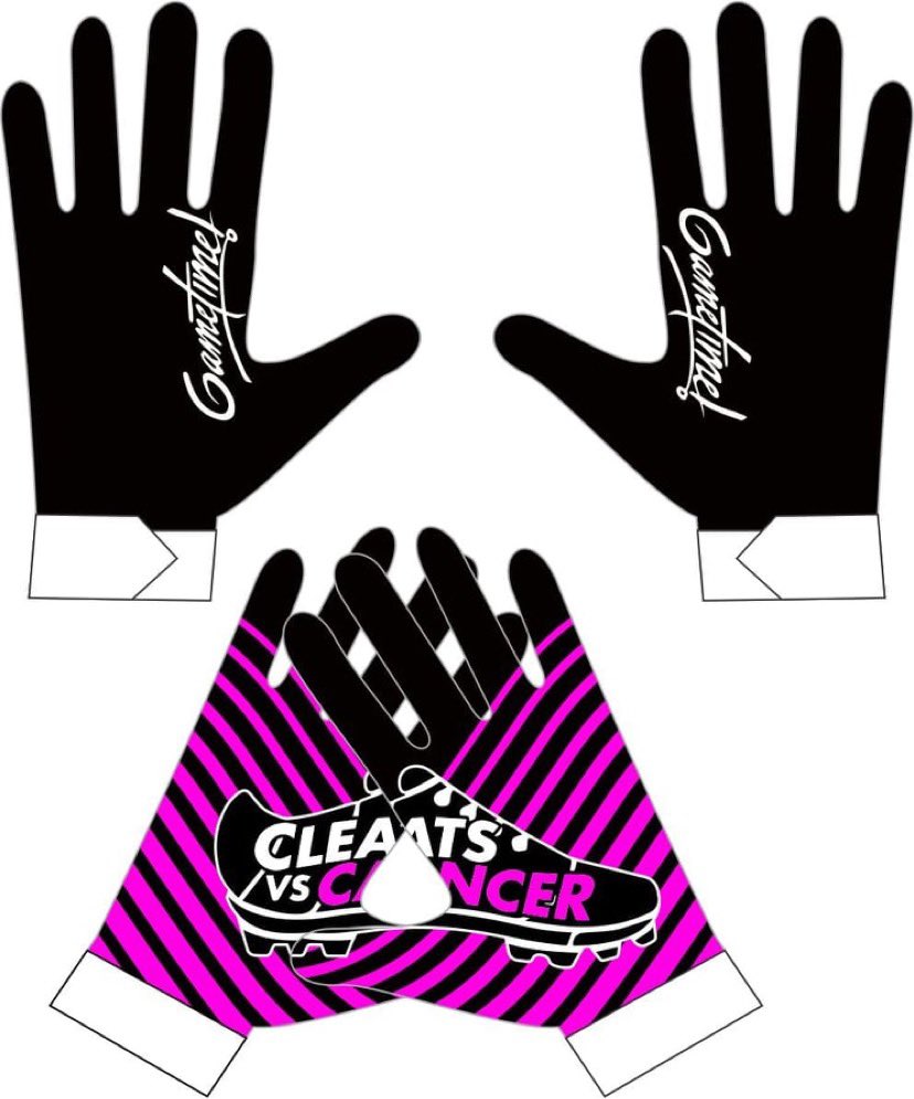 GAMETIMEbrand's tweet photo. CUSTOM FOOTBALL GLOVES:  New @CleatsV Cancer ALL STAR gloves. Get yours designed today, your logo on the ✋ palm. DM to order samples. #GripDNA #Dominate #ItsGametime! https://t.co/pr28oO4D7V