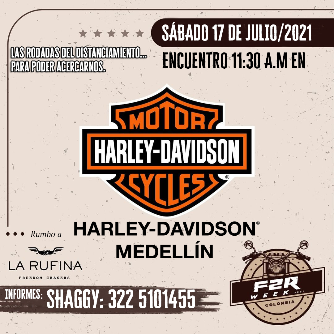 HD_COLOMBIA_'s tweet photo. Las rodadas del distanciamiento…
Para poder acercarnos.
Sábado 17 de julio/21, 11:30 am en H-D® Medellín (Cra 39 # 7-105/107, Parque Lleras); salimos a rodar rumbo a la Feria de las 2 Ruedas en La Rufina, ¿nos acompañas?
Informes con Shaggy en el WhatsApp 322 5101455
#F2RWeek https://t.co/LLDxiX6Bbe
