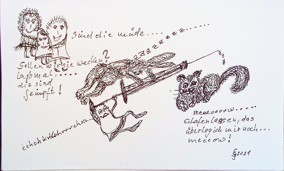 SyllaCarmen's tweet photo. #kleineKunstklasse #artistsontwitter #ArtistsOnTwitter
#inkscetch #drawing #Covid_19 #illustration
Coronadoodle
Nebenwirkungen nach der zweiten Impfung?
Aber doch! Nur nicht so schlimm wie beim ersten Mal.
Müde aua müde müde müde........😂
Muss endlich mal ausschlafen.
!B https://t.co/4VsoUivb5q