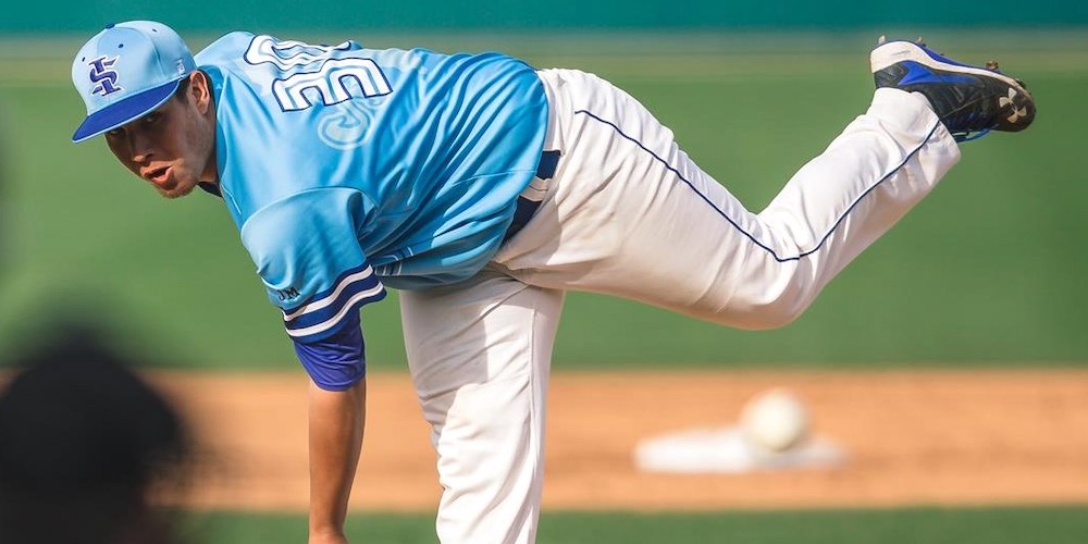 d1baseball's tweet photo. D1Baseball's Midwest Pitcher of the Year is Geremy Guerrero of @IndStBaseball ☄️ 

The redshirt senior wasn't expected to be a weekend starter, but became an ace when injuries gave him an opportunity.

Full awards ⬇️ 
🔗 https://t.co/iZOQBil5S7 https://t.co/kLSS9G5Ye2