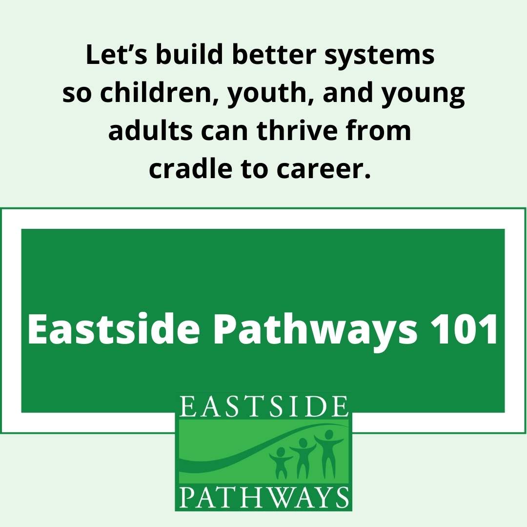 E_Pathways's tweet photo. Eastside Pathways works for better outcomes for children, youth,  young adults from cradle to career by improving the systems that hold them back. Join #EP101 to learn more about our work or if interested in joining the Partnership. Friday, 08/06, 9 am. https://t.co/WJofFAo6HA https://t.co/fDq5QgzmfI