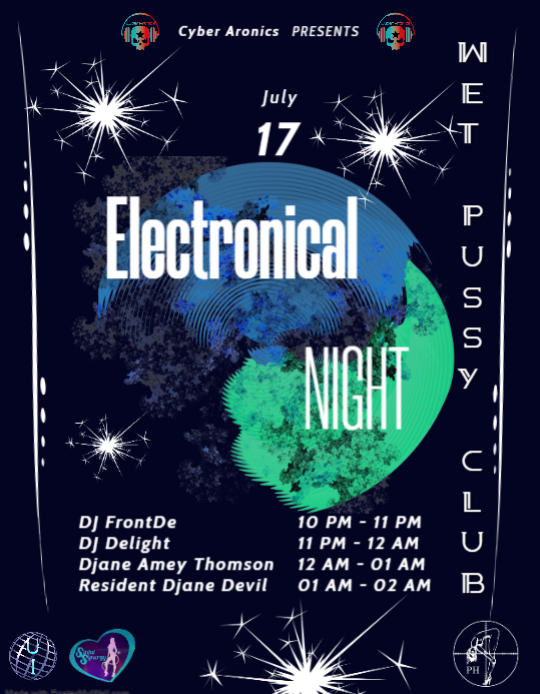 AmeyThomson's tweet photo. Once again we would like to invite you to a wonderful electonic event in a class of its own. This time in the beautiful Wet Pussy Club with the best DJs from the electronic scene. https://t.co/AdvKLBLrLA